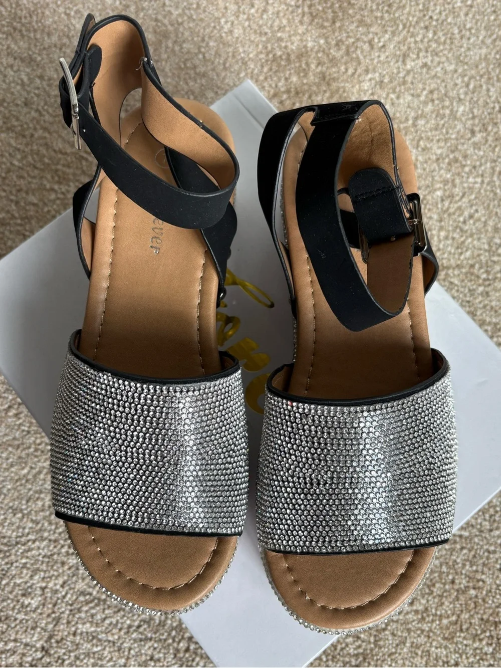 Rhinestone Platform Sandal